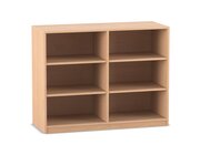Flexeo� Regal, Buche hell, 2 Reihen, 6 F�cher, HxBxT: 99,1 x 126,4 x 38 cm