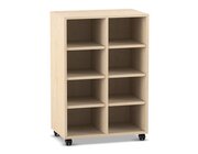 Flexeo� Regal Ahorn honig, 99,1x73,1x48 cm, 2 Reihen, 8 F�cher, Rollen