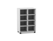 Flexeo Regal, Dekor grau, HxBxT: 98x66,5x40,8 cm, 2 Reihen, 8 F�cher, Rollen