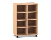 Flexeo Regal, Buche hell, HxBxT: 98x66,5x40,8 cm, 2 Reihen, 8 F�cher, Sockel