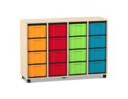 Flexeo Regal, Ahorn honig, HxBxT: 92,3 x 130,7 x 40,8 cm, 4 Reihen, 16 gro�e Boxen, Sockel