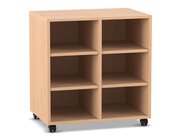 Flexeo� Regal PRO, 2 Reihen, 6 F�cher, Breite 73,1 cm, Buche hell, Sockelleiste