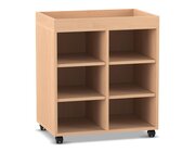 Flexeo� Regal PRO, Buche hell, HxBxT: 83,2x73,1x48 cm, 2 Reihen, 6 F�cher, Aufkantung, Sockel