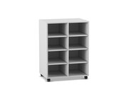 Flexeo� Hochregal PRO grau, HxBxT: 99,1 x 73,1 x 48 cm, 2 Reihen, 8 F�cher, mit Rollen