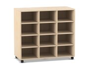 Flexeo� Regal PRO, Ahorn honig, HxBxT 91,1 x 108,5 x 48 cm, 3 Reihen, 12 F�cher, mit Sockel