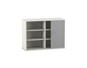 Flexeo Rollladen-Aufsatzschrank wei�, BxHxT 126,4 x 90,9 x 48 cm, 1 Mittelwand, 2x3 F�cher