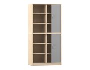 Flexeo� Rollladenschrank, Ahorn honig, HxBxT: 190 x 94,4 x 48 cm, 12 F�cher, Mittelwand