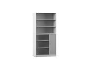 Flexeo Rollladenschrank, Dekor grau, 6 F�cher, 1 T�r unten, HxBxT: 190 x 94,4 x 48 cm