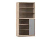 Flexeo Rollladenschrank, Eiche natur, 6 F�cher, 1 T�r unten, HxBxT: 190 x 94,4 x 58 cm