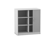 Flexeo Rollladenschrank mit Sockel, Dekor grau, 4 Fachb�den HxBxT: 99,1 x 94,4 x 48 cm