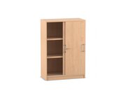 Flexeo Schiebet�renschrank mit Sockel, Buche hell, 2 Fachb�den, HxBxT: 115,3x80x40 cm