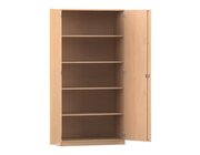 Flexeo� Schrank, 5 F�cher, 2 T�ren, 190x94,4x50 cm  Holzdekor: Buche hell Schlie�art: Dreholive