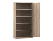 Flexeo Hochschrank mit Dreht�ren, Eiche natur, 4 Fachb�den, HxBxT: 94,4 x 190 x 60 cm, Dreholive