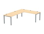 Flexeo� Schreibtisch, Buche hell, Breite 200 cm mit Anbau 113x80 cm