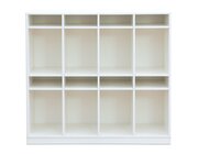 Flexeo Schulranzenregal PRO wei�, 4 Reihen, BxHxT 143,9x132,2x48 cm, auf Sockel