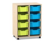 Flexeo� Regal PRO Ahorn honig, 2 Reihen, 8 Boxen Gr. M, bunt Variante B