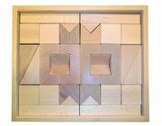 Set GEO-Kasten klein: Inhalt 36 Teile, Buche natur