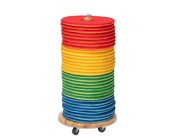 Mobiler Kissenwagen mit 32 runden Donut-Sitzkissen � 35 cm
