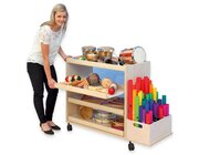Musikwagen mit Aufkantung und 3 Ausz�gen, Ahorn Honig, mit Boom-Whackersbox
