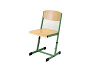 Ecoflex Sch�lerstuhl h�henverstellbar 34-42 cm, Stahlfarbe grasgr�n (RAL 6010). Kunststoffkappen