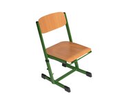 Ecoflex Sch�lerstuhl h�henverstellbar 42-50 cm, Stahlfarbe gr�n. Filzgleiter
