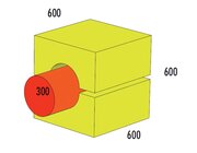 R�hre 3-teilig, mit Zylinder, MAXI gelb/rot/orange, ab 4 Jahre