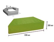 Trapezelement, Softbaustein gr�n, 120 x 30 cm