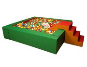 Viereck-Ballbad, 5-teilig GR�N/ROT (ohne B�lle & Rutsche)