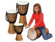 Djembe aus Hartholz, ge�lt, 60 cm hoch, Percussioninstrument, ab 3 Jahre