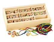 F�del-Buchstaben, 130 bedruckte Holzw�rfel, ab 5 Jahre