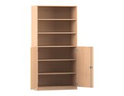 Flexeo� Halbt�renschrank, Buche hell mit 6 F�chern und 2 Halbt�ren, HxBxT: 190 x 94,4 x 50 cm, Schloss