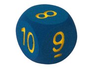 Schaumstoffziffernw�rfel blau, Ziffern 0 & 6-10, Kantenl�nge 16 cm