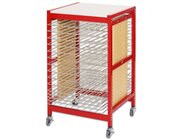 Ersatzrolle ohne Feststeller f�r Trocknungswagen A3 rot mit 25 Ablagen