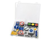 Verkehrszeichen-Satz f�r die Tafel im Koffer 218 Teile, ab 5 Jahre