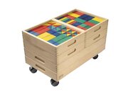 Set Bauwagen mit Fr�belbausteinen, 6 K�sten mit 230 Bausteinen