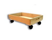Kasten mit Fahrgestell f�r Uhl-Grundk�sten, leer, Buche natur