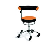 Sanus-Air Gesundheitsstuhl 36-43 cm, h�henverstellbare Lehne und Pilates-Sitzkissen, Kunstleder orange/schwarz mit Feststeller