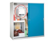 C+P Sportger�teschrank, 1950x1900x600mm, Korpus RAL 7035 Lichtgrau, Front RAL 5012 Lichtblau
