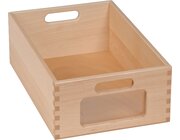 Materialkasten hoch, mit Acryl-Sichtfenster, Buche natur