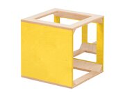 Spiegelw�rfel farbig gebeizt, gelb