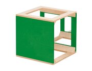 Spiegelw�rfel farbig gebeizt, gr�n