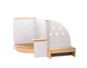 Krippenspielwand, Malen - Lesen, wei� gebeizt