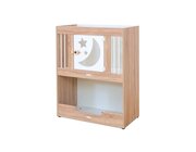 Krippenetagenbett Mond und Sterne 1-t�rig, Dekor wei�, 120x60cm