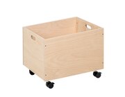 Aufbewahrungsbox gro� aus Holz, 39 x 46 x 38 cm, mit Rollen