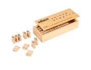 Buchstabenstempel, 27 St�ck in Holzkiste mit Deckel