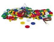 Kn�pfe Kunststoff, 5 Farben sortiert - Beutel von 200, ab 3 Jahre