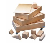 Gro�e Holzbausteine ​​in 3 Holzkisten, ab 3 Jahre