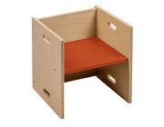 Kubenstuhl - 36 x 36 cm, Sitzfl�che: Indischrot