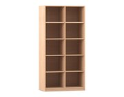 Flexeo Regal Buche hell, 2 Reihen, 10 F�cher, hoch, Breite 94,4 cm, Tiefe 48 cm