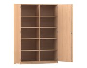 Flexeo� Hochschrank Buche hell, 10 F�cher, 2 T�ren, HxBxT: 190x126,4x40 cm, Schloss